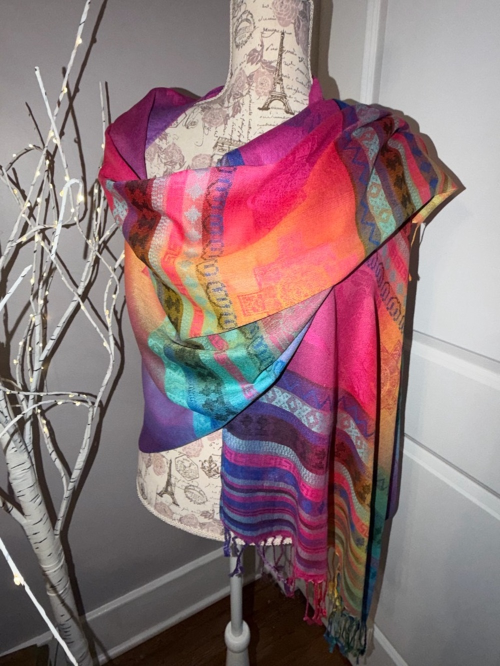 Peruvian Alpaca Cotton Scarf / Pashmina #2